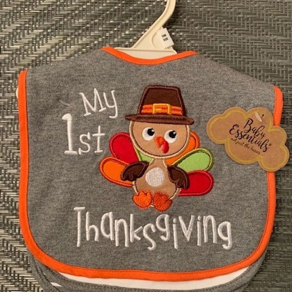 3 Pc Bib Set My 1st Thanksgiving *NEW*